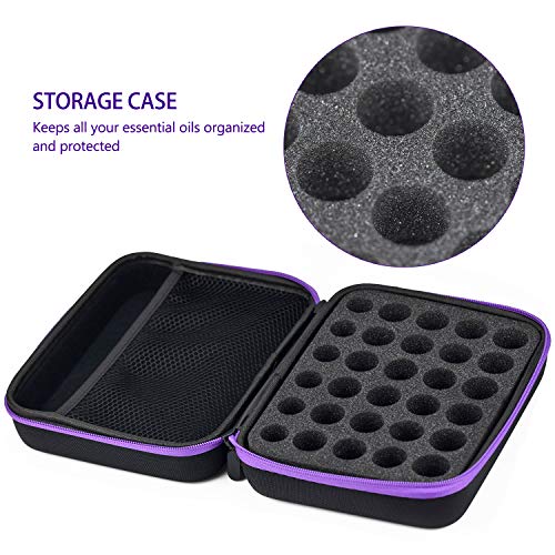 30 Caja De Aceite Esencial De Rejilla Caja De Transporte De Aceite Esencial Caja de Soporte para aceites Esenciales para Botellas de 5 ml 10 ml 15 ml Duraderos a Prueba De Agua