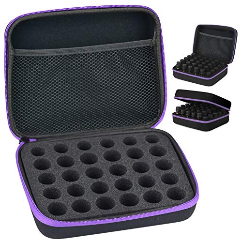30 Caja De Aceite Esencial De Rejilla Caja De Transporte De Aceite Esencial Caja de Soporte para aceites Esenciales para Botellas de 5 ml 10 ml 15 ml Duraderos a Prueba De Agua