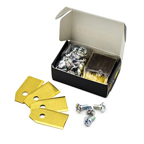 30 cuchillas de titanio Bollmex de 0,75 mm con 30 tornillos, cuchillas de repuesto compatibles con cortacésped Husqvarna Automower Gardena cortacésped 105 310 315 320 420 430x r40i (duraderas)