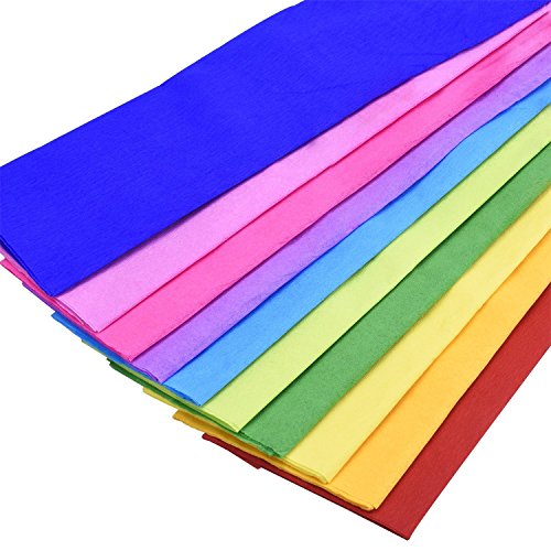 30 Hojas de Papel Crepe, De 51 x 75 cm, Utilizado Para la Boda, Cumpleaños Decoraciones del Partido, Color Aleatorio