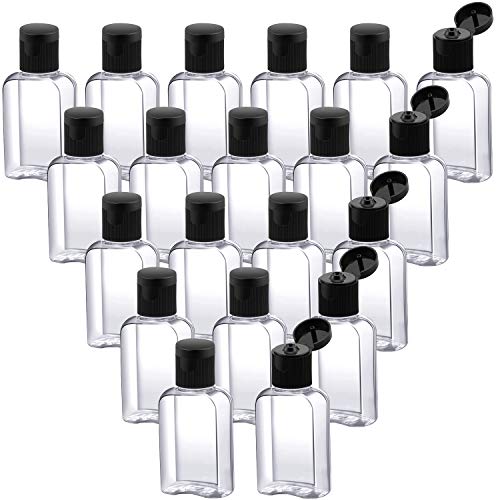 30 Piezas Botellas de Viaje Portátiles Botellas Vacías Transparentes de Plástico Contenedores Reutilizables Recargables para Viaje Camping al Aire Libre Viaje de Negocios (Tapa Negra, 1 oz)