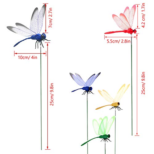 30 Pz Estacas de Libélula de Jardín, Allazone 2 Tamaño Estacas de Libélulas Adornos de Jardín Adornos de Patio en Palos para Decoración de Planta, Yarda Exterior, Ornamento de Jardín