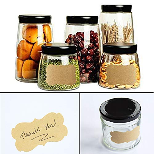 300 etiquetas Kraft DIY en blanco Kraft pegatinas Kraft hecho a mano para hornear tarros de mermelada, regalos hechos a mano cosméticos estaña/pote etiquetado y manualidades (style1)