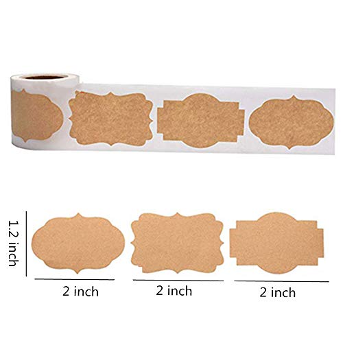 300 etiquetas Kraft DIY en blanco Kraft pegatinas Kraft hecho a mano para hornear tarros de mermelada, regalos hechos a mano cosméticos estaña/pote etiquetado y manualidades (style1)