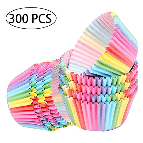 300 Fundas de Papel para Cupcakes, Ouinne Envoltorio de papel Magdalenas para Cocina Hornear Boda Fiesta