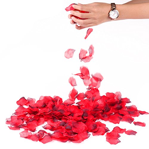3000 Piezas Pétalos de Rosa, Hermosos Rojo Flores de Rose para el banquete de boda y la atmósfera romántica - Perfecta Día de San Valentín & Bodas Decoración