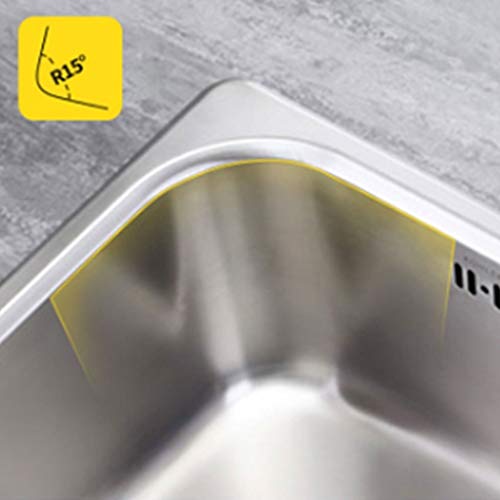 304 Fregaderos de Acero Inoxidable/Dos tazones/Fregaderos de Cocina Fregadero Doble Cuadrado Lavabo Resistente a rayones 11.5