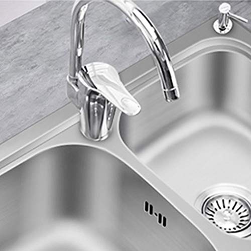 304 Fregaderos de Acero Inoxidable/Dos tazones/Fregaderos de Cocina Fregadero Doble Cuadrado Lavabo Resistente a rayones 11.5