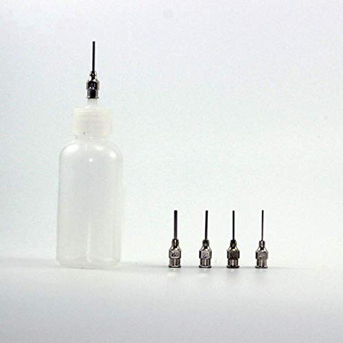30ml Multi Propósito DIY Precisión Punta de Aguja Aplicador Botellas Aplicador de Pegamento, Botella de Aceite, cuentagotas de dispensador para DIY Quilling, 4 botellas + 32 bocas