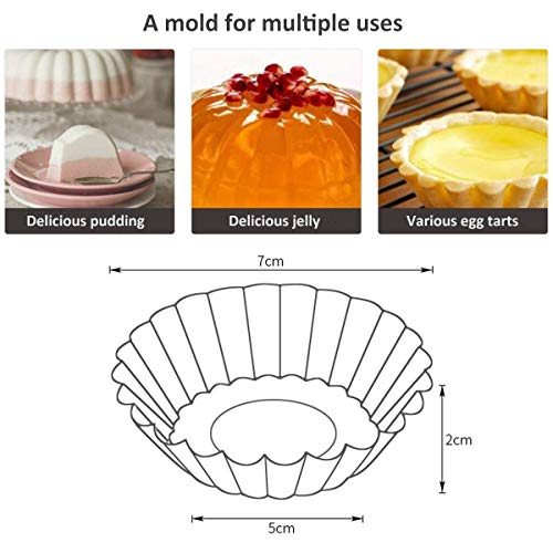 32 piezas de aluminio molde de tarta de huevo, molde de pudín, molde de pudín de flor de la galleta herramienta de cocción de la cocina se puede reutilizar