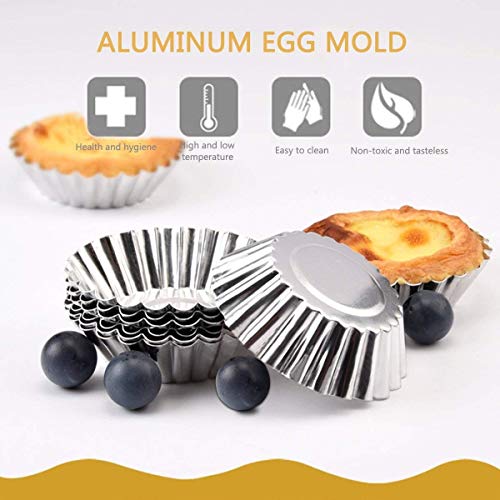 32 piezas de aluminio molde de tarta de huevo, molde de pudín, molde de pudín de flor de la galleta herramienta de cocción de la cocina se puede reutilizar