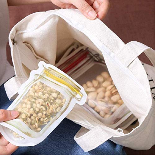 32 Piezas Mason Jar Bags,Mason Jar Botellas Bolsas,Bolsas de Tarro de Albañil,Bolsa de Almacenamiento de Alimentos Reutilizable Adecuado para almacenar aperitivos nueces galletas té bebidas etc