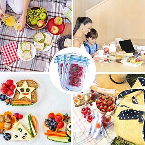 32 Piezas Mason Jar Bags,Mason Jar Botellas Bolsas,Bolsas de Tarro de Albañil,Bolsa de Almacenamiento de Alimentos Reutilizable Adecuado para almacenar aperitivos nueces galletas té bebidas etc