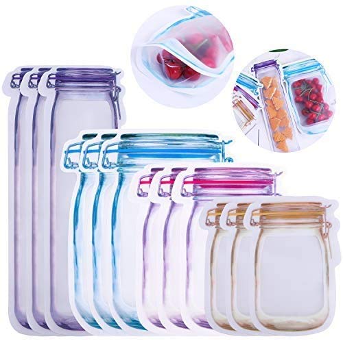 32 Piezas Mason Jar Bags,Mason Jar Botellas Bolsas,Bolsas de Tarro de Albañil,Bolsa de Almacenamiento de Alimentos Reutilizable Adecuado para almacenar aperitivos nueces galletas té bebidas etc