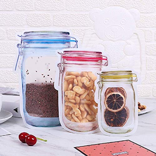 32 Piezas Mason Jar Bags,Mason Jar Botellas Bolsas,Bolsas de Tarro de Albañil,Bolsa de Almacenamiento de Alimentos Reutilizable Adecuado para almacenar aperitivos nueces galletas té bebidas etc
