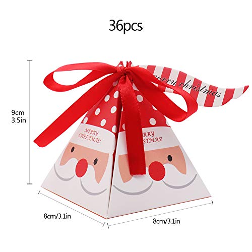 36 cajas de regalo navidad con 36 cinta y 36 etiquetas, cajas papel caramelo juego decorativa cajas de dulces, pasteles, galletas, dulces, Cupcakes, Candy y hecho a mano bebé de cajas de regalo