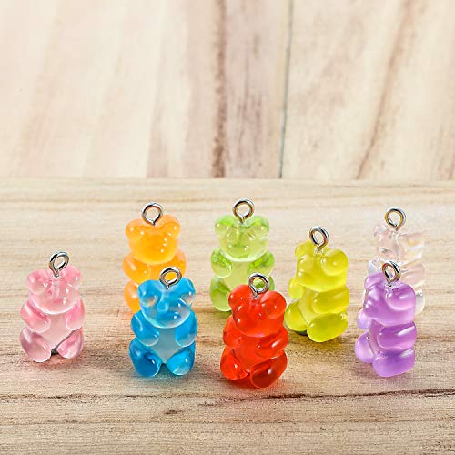36 Piezas de Colgante de Resina Colorido en Forma de Oso Encanto de Oso de Resina Suministros de Llaveros DIY Joyería Collar para Niños Niñas