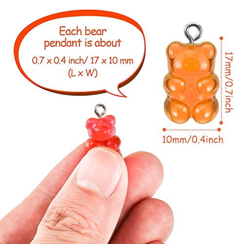36 Piezas de Colgante de Resina Colorido en Forma de Oso Encanto de Oso de Resina Suministros de Llaveros DIY Joyería Collar para Niños Niñas