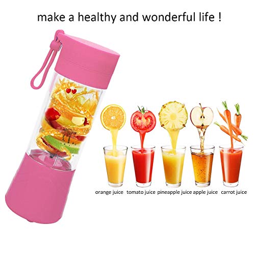 380ML Licuadora Personal Mezclador De Hielo Eléctrico Exprimidor De Frutas Recargable Usb Para Batidos Y Batidos, Seis Cuchillas En 3d Para Una Excelente Mezcla