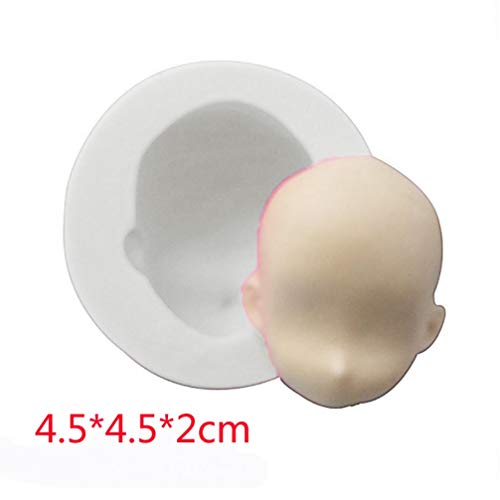 3D de la muchacha de la princesa de la cara de señora Head del molde de la torta cabeza de la muñeca pastel de chocolate decoración de DIY Molde de silicona linda cara de la muñeca pasta de azúcar