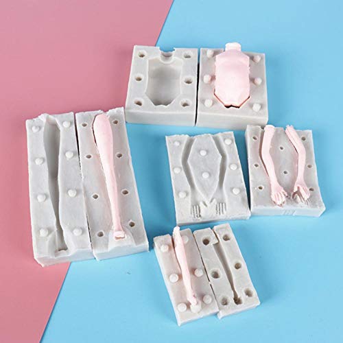 3D Hombre Mujer Muñeca Cuerpo Pierna Brazo Moldes de Silicona Arcilla Jabón Molde DIY Pastel Decoración Suministros Molde Herramientas de Hornear 7 Paquetes