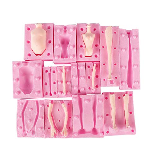3D Hombre Mujer Muñeca Cuerpo Pierna Brazo Moldes de Silicona Arcilla Jabón Molde DIY Pastel Decoración Suministros Molde Herramientas de Hornear 7 Paquetes