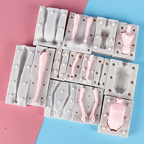 3D Hombre Mujer Muñeca Cuerpo Pierna Brazo Moldes de Silicona Arcilla Jabón Molde DIY Pastel Decoración Suministros Molde Herramientas de Hornear 7 Paquetes
