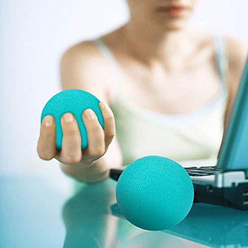 3PCS Pelota Rehabilitacion Mano, Pelota Terapia de Mano, Bola de Presión de Silicona no Tóxica e Inodoro, para Ejercicios de Manos, para Aliviar el Estrés (Amarillo, Verde, Morado)