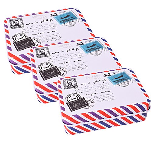 3pieza DIY Diseño lata (lata de metal con tapa Nostalgie Retro Diseño Post-Aprox. 10x 7x 3cm