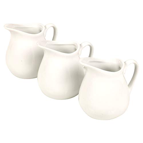 3piezas de jarra de leche de porcelana para crema, salsa, sauce, ensalada y Condimentos