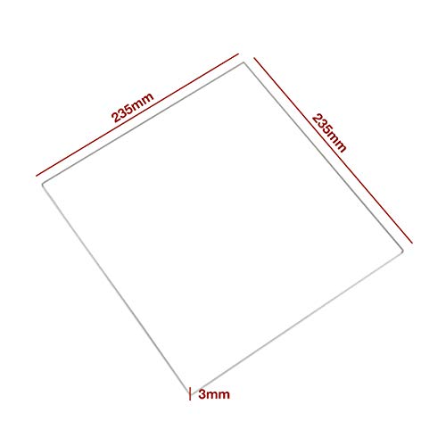 3Wthings Cristal de borosilicato, 235 x 235 x 3 mm, impresora 3D, para Creality Ender-3 (también Pro) y otros