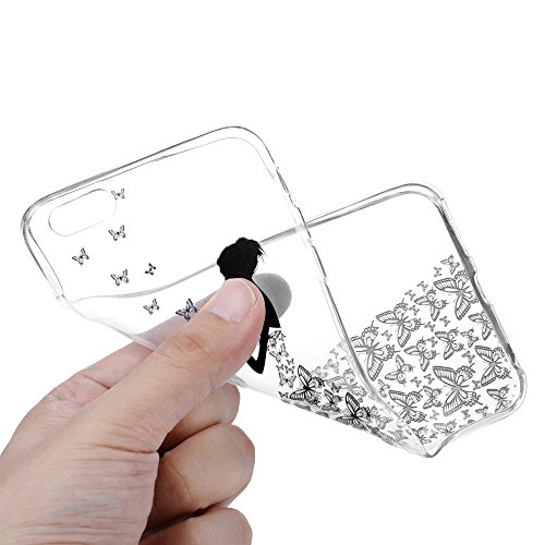 3x Funda iPhone 6, 6s Carcasa Silicona Gel Case Ultra Delgado TPU Goma Flexible Cover para iPhone 6/6s - Chica + Bici + Diente De León