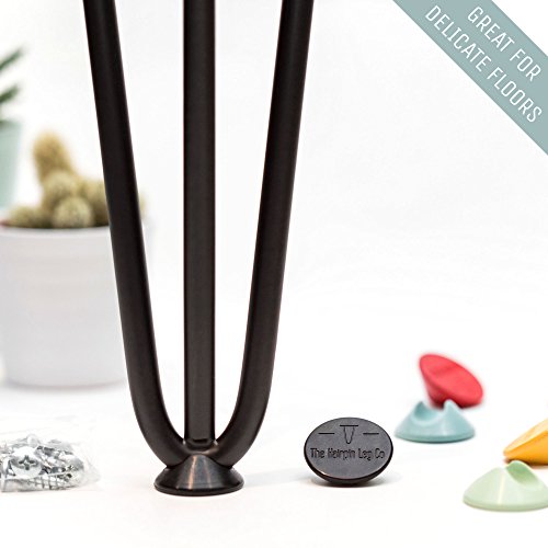 4 Patas A Horquilla Para Mesa Con Tornillos Guía Y Bases Protectoras Incluidas – Robustas En Acero 10mm Doble Soldadura Estilo Moderno Retro Mediano Siglo – En Todos Los Acabados Desde 10 Hasta 86cm