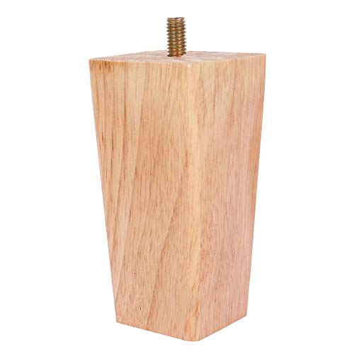 4 patas de madera para sofá de 6 cm / 10 cm / 15 cm, patas de muebles, patas de madera de roble para sofá, armario y cama, con tornillos y tacos de fieltro