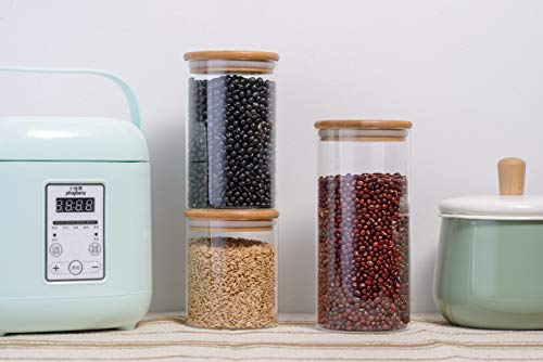 4 Pcs 1.8/1.1/0.8/0.5L arro de Vidrio de Almacenamiento Recipientes, Tarros de Cristal para Conservas Envases Cristal Alimentos, Tarro de Spaghetti Recipiente Hermetico Tarros de Cristal con Tapa