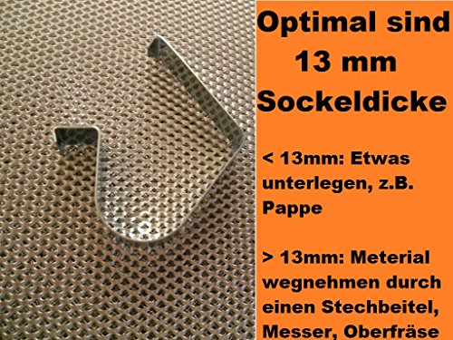 4 pieza Calidad Socket de Muelle para zócalo de cocina Soporte para fijación en zócalo de armario en la cocina bajo Socket de apertura plana klipse Clip Pinza Soporte para fijar V. Antes bajo armarios en mueble rodapié (por ejemplo Schmidt Cocina...