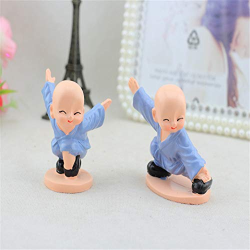 4 piezas de adorno de resina para niños con diseño de monje pequeño Shaolin Kungfu
