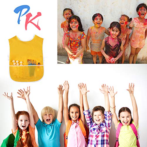 4 Piezas de Delantal de Arte para Niños Bata Pintura Impermeable de Artista Babero de Pintura para Niños, 4 Colores (Rosa, Azul Helado, Morado, Dorado)