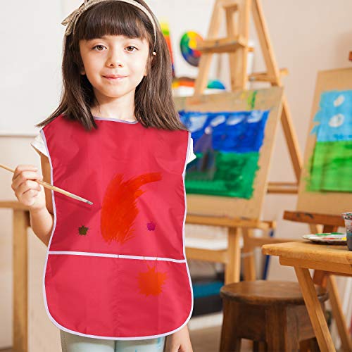 4 Piezas de Delantal de Arte para Niños Bata Pintura Impermeable de Artista Babero de Pintura para Niños, 4 Colores (Rosa, Azul Helado, Morado, Dorado)
