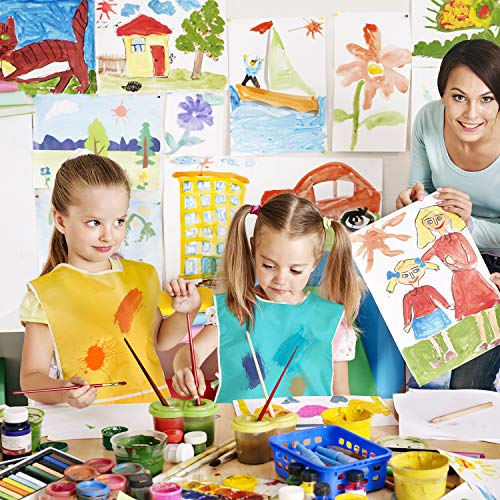4 Piezas de Delantal de Arte para Niños Bata Pintura Impermeable de Artista Babero de Pintura para Niños, 4 Colores (Rosa, Azul Helado, Morado, Dorado)