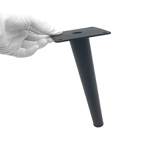 4 piezas Patas de mesa oblicuas, Patas de armario de metal, Patas de muebles de cono, 201 acero inoxidable,negro, 25 cm de altura, Base silenciosa antideslizante para sofás, mesas y otros muebles