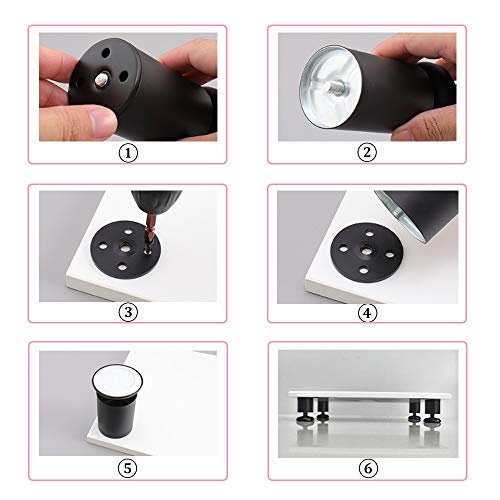 4 Piezas Pies Ajustables, Pies De Muebles, Pies De Gabinete De 50x120 Mm, Altura Ajustable, Con 16 Pcs Tornillos De Acero Inoxidable, Patas Para Mesa, Muebles, Sofa
