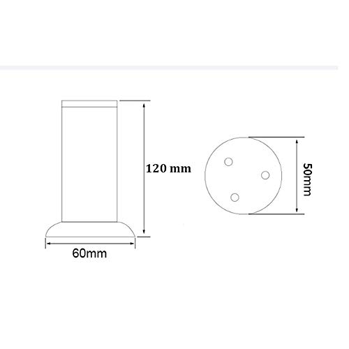 4 Piezas Pies Ajustables, Pies De Muebles, Pies De Gabinete De 50x120 Mm, Altura Ajustable, Con 16 Pcs Tornillos De Acero Inoxidable, Patas Para Mesa, Muebles, Sofa
