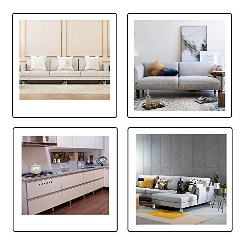 4 Piezas Pies Ajustables, Pies De Muebles, Pies De Gabinete De 50x120 Mm, Altura Ajustable, Con 16 Pcs Tornillos De Acero Inoxidable, Patas Para Mesa, Muebles, Sofa