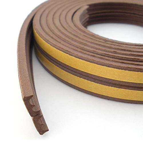 4 Piezas Tira de Sellado Autoadhesiva para Ventana,Tira de Sellado Insonorizada/Burlete de Espuma,Tira de Goma Anticolisión para Puertas y Ventanas, 9 mm x 4 mm x 2.5 m, Total 20 m (Tipo E)