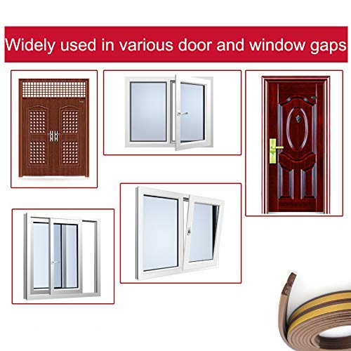 4 Piezas Tira de Sellado Autoadhesiva para Ventana,Tira de Sellado Insonorizada/Burlete de Espuma,Tira de Goma Anticolisión para Puertas y Ventanas, 9 mm x 4 mm x 2.5 m, Total 20 m (Tipo E)