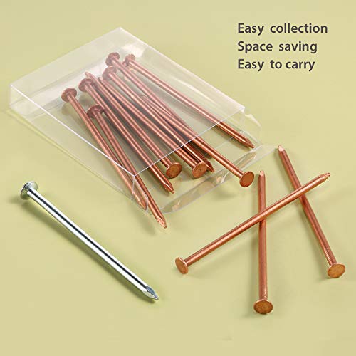 4 Pulgadas (100 mm) 12 Piezas de Clavo de Cobre Largo Grande para Matar Árboles, Picos de Eliminación de Tocones con 1 Pieza 4 Pulgadas de Clavo de Acero, Caja de Almacenamiento Incluida