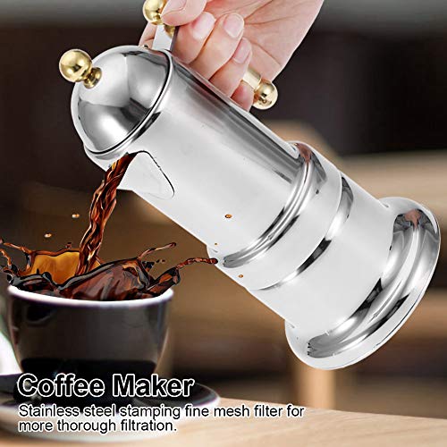 4 tazas de acero inoxidable Moka Pot Stovetop Cafetera espresso Herramienta para preparar café con válvula de seguridad