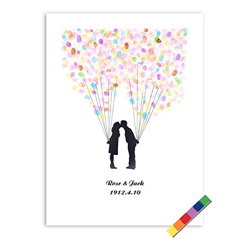4 Tipos Árbol de Huellas Digital de la Boda,6 Colores Tintas de Árbol para Huella, Libro de visitas para la Boda (Color : TYPE4#)