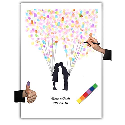 4 Tipos Árbol de Huellas Digital de la Boda,6 Colores Tintas de Árbol para Huella, Libro de visitas para la Boda (Color : TYPE4#)
